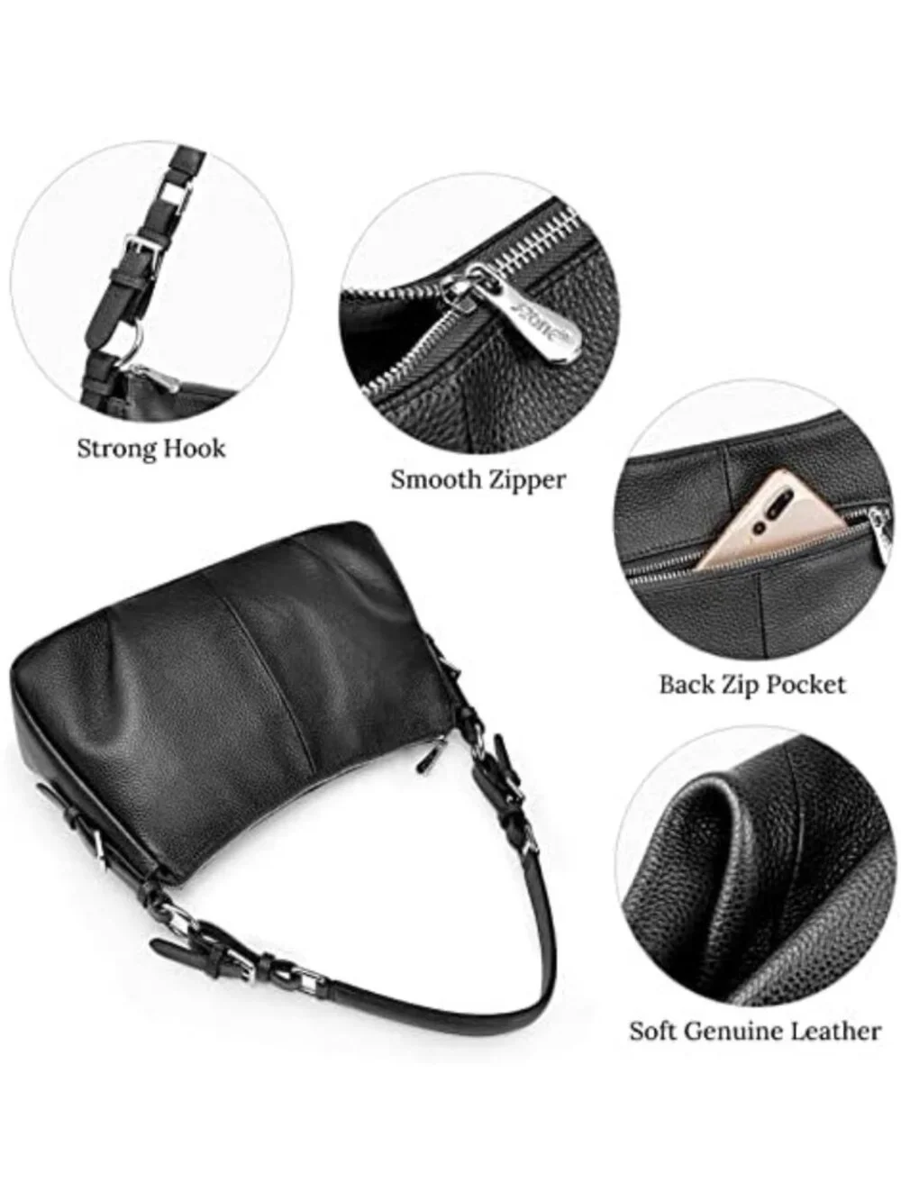 Stylish Leather Hobo Shoulder Bag for Women - Chic Top-Handle Handbag